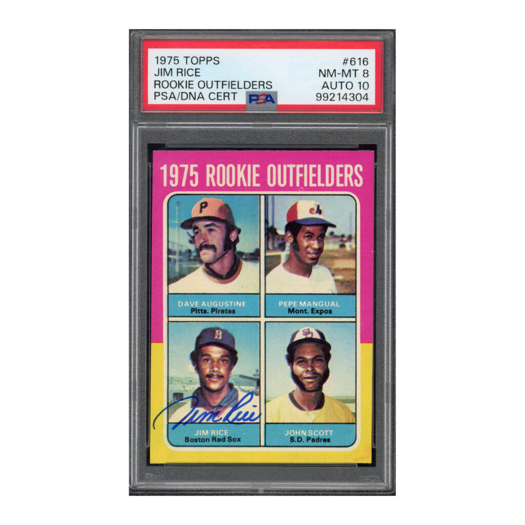 1975 Topps #616 Jim Rice PSA 8 Auto 10