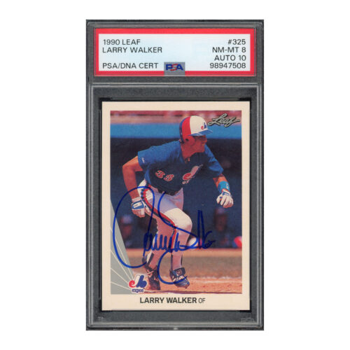 1990 Leaf #325 Larry Walker PSA 8 Auto 10