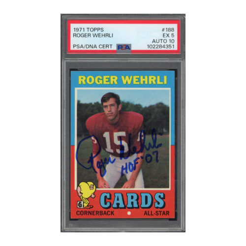 1971 Topps #188 Roger Wehrli PSA 5 Auto 10