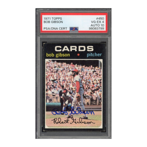 1971 Topps #450 Bob Gibson PSA 4 Auto 10