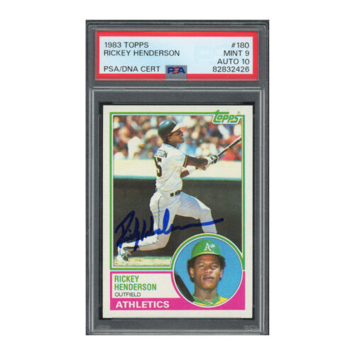 1983 Topps #180 Rickey Henderson PSA 9 Auto 10