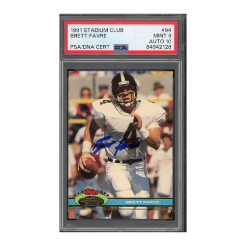 1991 Stadium Club #94 Brett Favre PSA 9 Auto 10