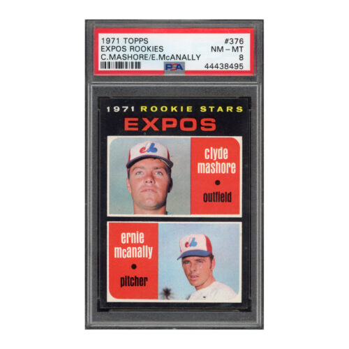 1971 Topps #376 Expos Rookies Clyde Mashore Ernie McAnally PSA 8