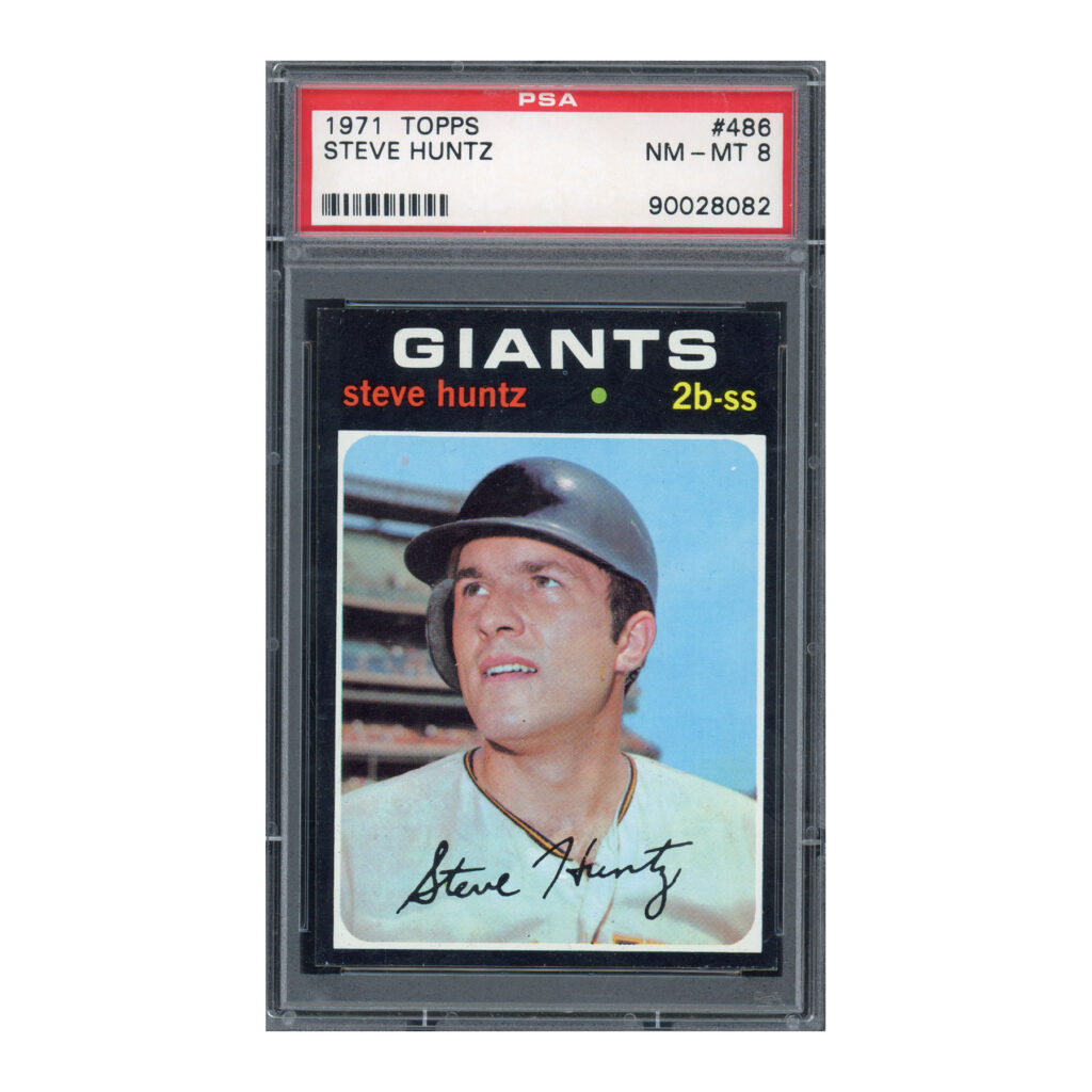 1971 Topps #486 Steve Huntz PSA 8
