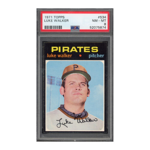 1971 Topps #534 Luke Walker PSA 8