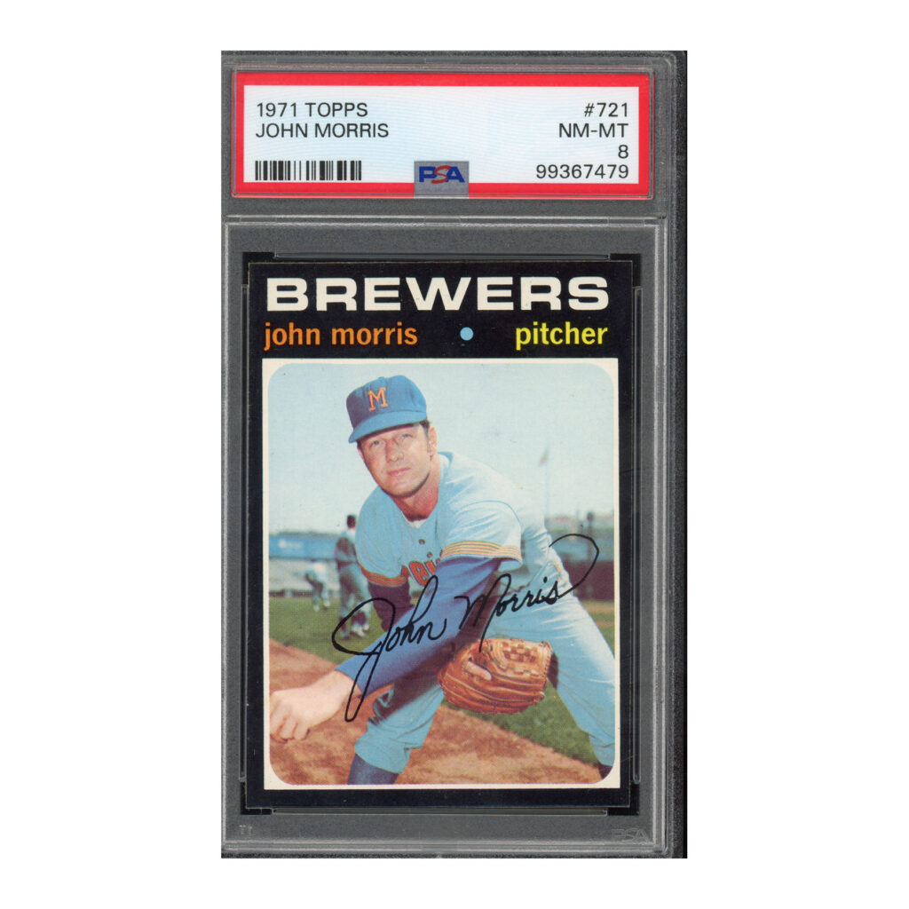 1971 Topps #721 John Morris PSA 8