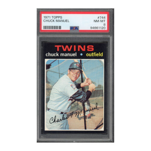 1971 Topps #744 Charlie Chuck Manuel PSA 8