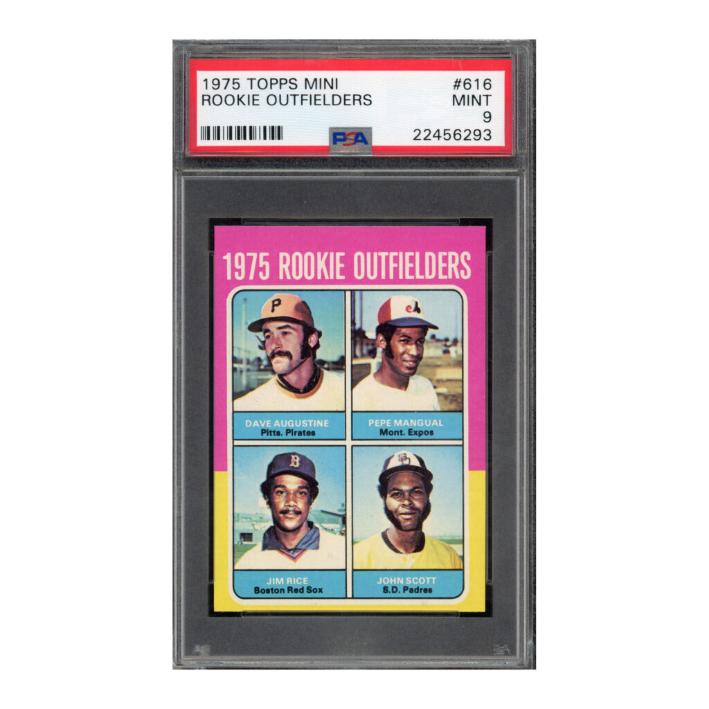 1975 Topps Mini Rookie Outfielders #616 Jim Rice PSA 9