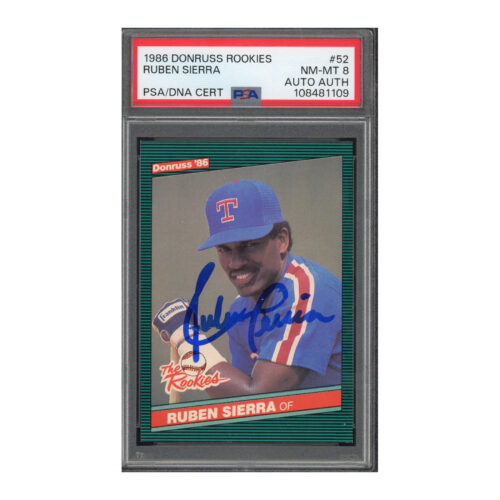 1986 Donruss Rookies #52 Ruben Sierra PSA 8 Auto