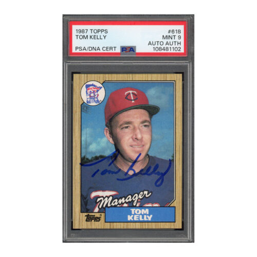 1987 Topps #618 Tom Kelly PSA 9 Auto