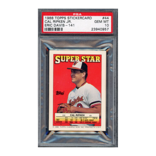 1988 Topps Stickers #44 Cal Ripken Eric Davis PSA 10