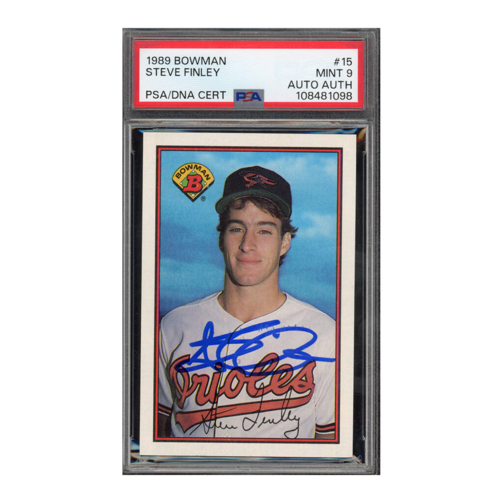 1989 Bowman #15 Steve Finley PSA 9 Auto