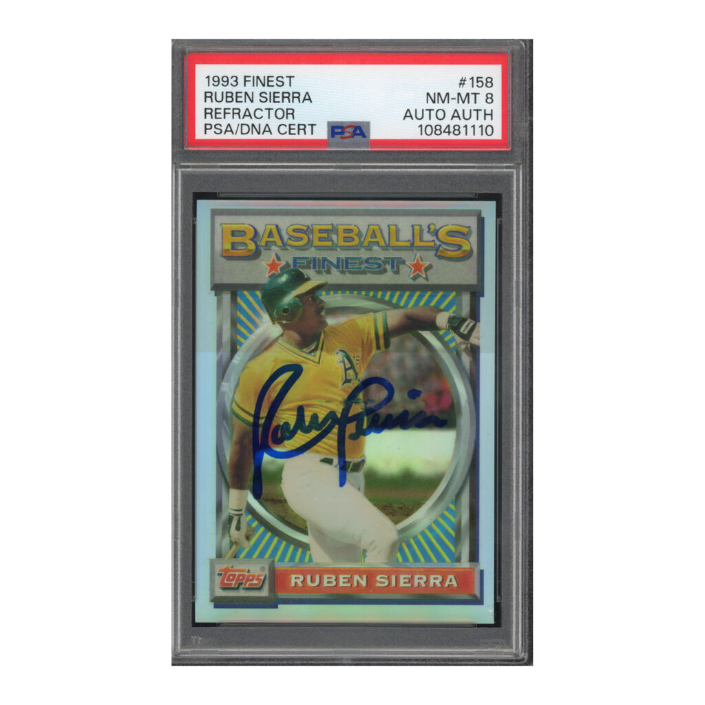 1993 Finest Refractor #158 Ruben Sierra PSA 8 Auto