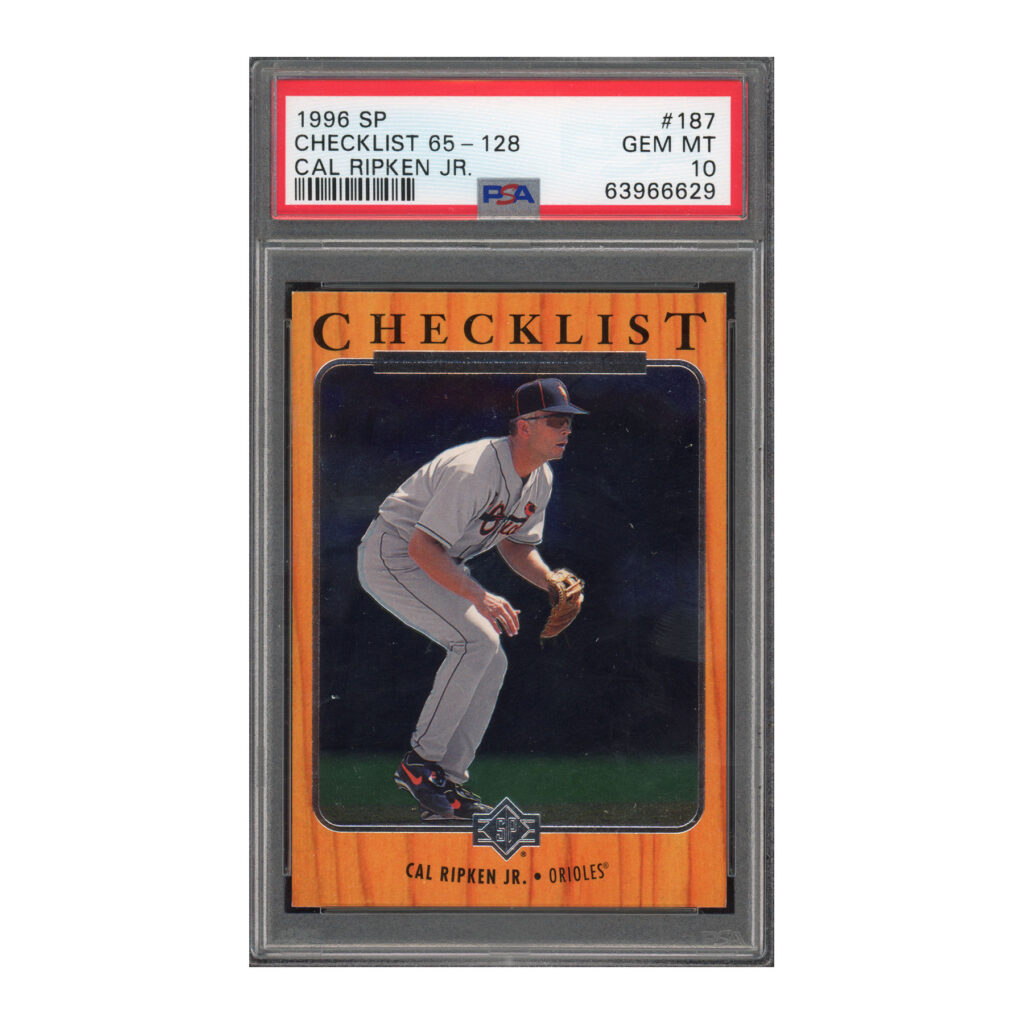 1996 SP Checklist #187 Cal Ripken PSA 10