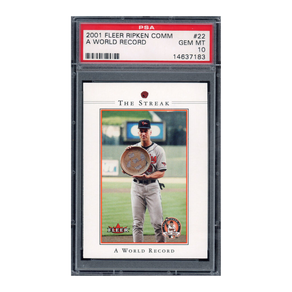 2001 Fleer Cal Ripken Commemorative #22 World Record PSA 10