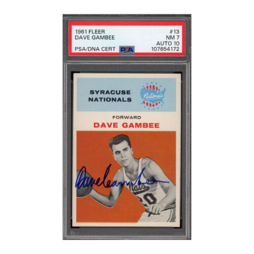 1961 Fleer #13 Dave Gambee PSA 7 Auto 10