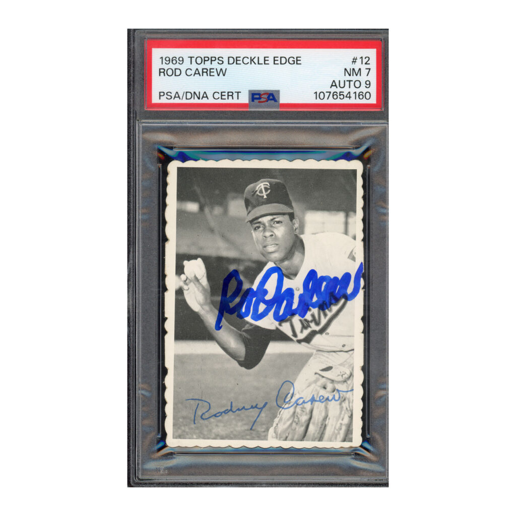 1969 Topps Deckle #12 Rod Carew PSA 7 Auto 9