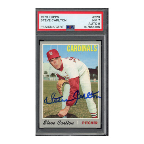 1970 Topps #220 Steve Carlton PSA 7 Auto 9