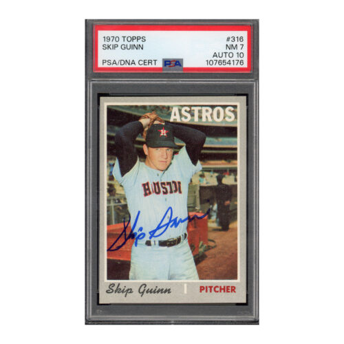 1970 Topps #316 Skip Guinn PSA 7 Auto 10