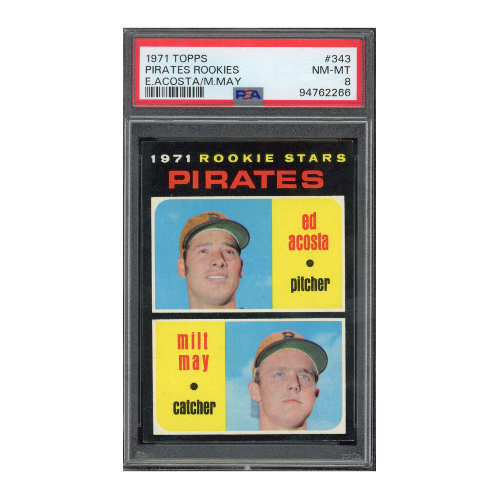 1971 Topps #343 Ed Acosta Milt May PSA 8