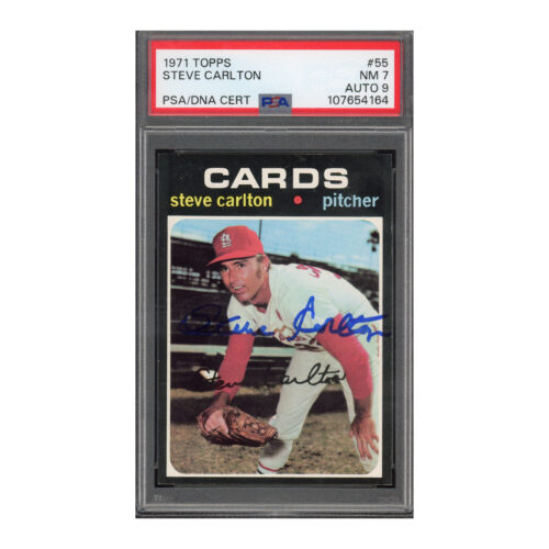 1971 Topps #55 Steve Carlton PSA 7 Auto 9