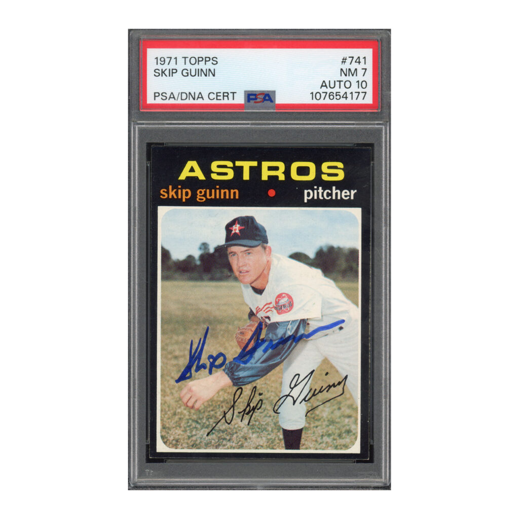 1971 Topps #741 Skip Guinn PSA 7 Auto 10