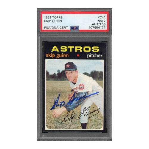 1971 Topps #741 Skip Guinn PSA 7 Auto 10