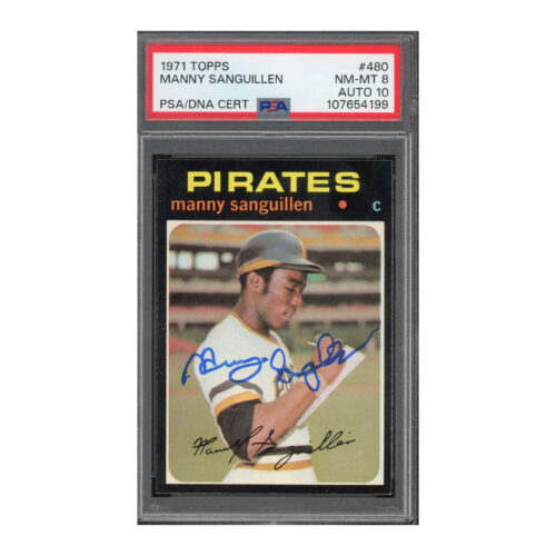 1971 Topps #480 Manny Sanguillen PSA 8 Auto 10