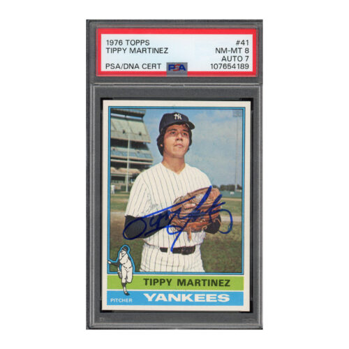 1976 Topps #41 Tippy Martinez PSA 8 Auto 7
