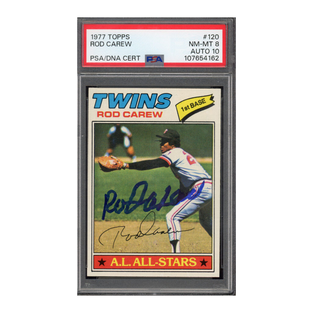 1977 Topps #120 Rod Carew PSA 8 Auto 10