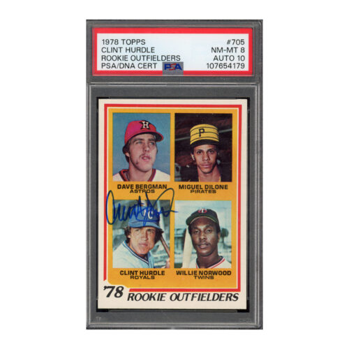 1978 Topps #705 Clint Hurdle PSA 8 Auto 10