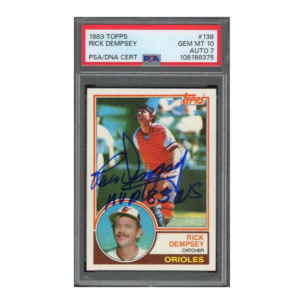 1983 Topps #138 Rick Dempsey PSA 10 Auto 7