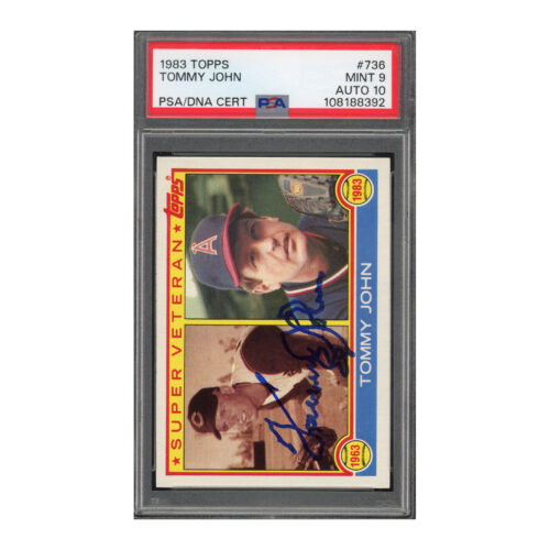 1983 Topps #736 Tommy John PSA 9 Auto 10
