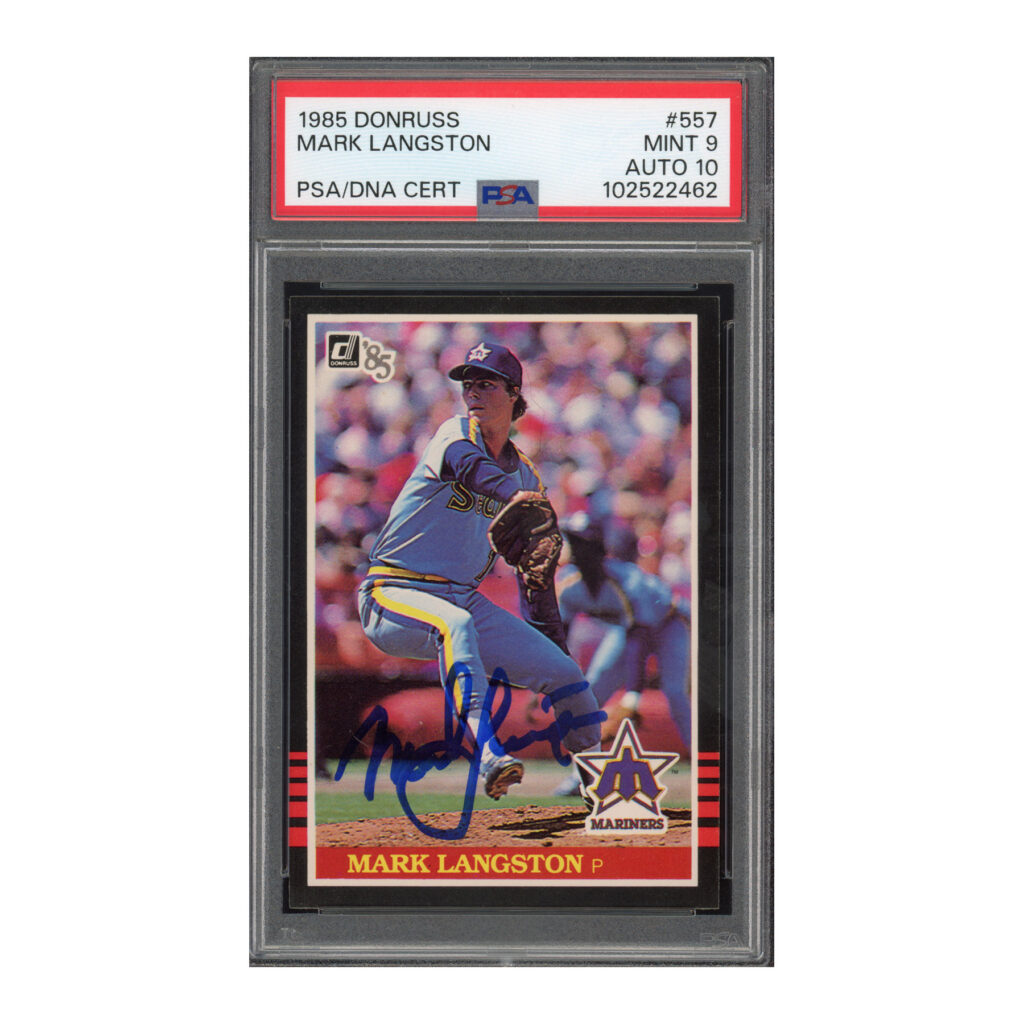 1985 Donruss #557 Mark Langston PSA 9 Auto 10