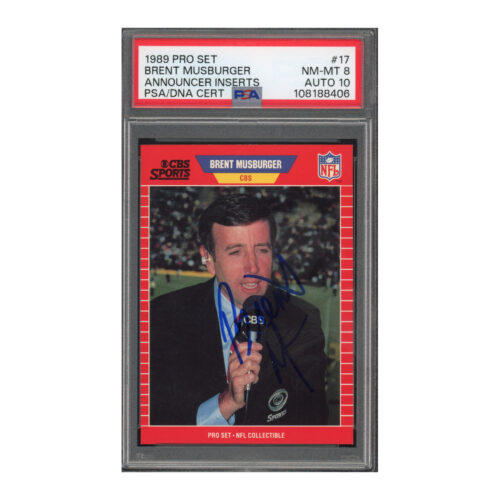 1989 Pro Set Announcers #17 Brent Musburger PSA 8 Auto 10