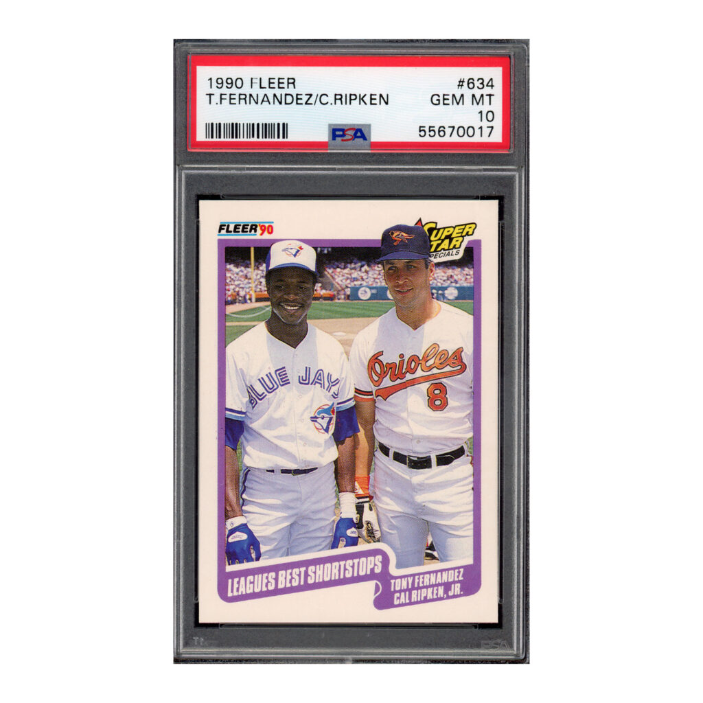 1990 Fleer #634 Cal Ripken Tony Fernandez PSA 10