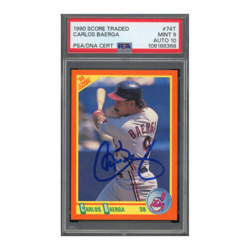 1990 Score Traded #74T Carlos Baerga PSA 9 Auto 10