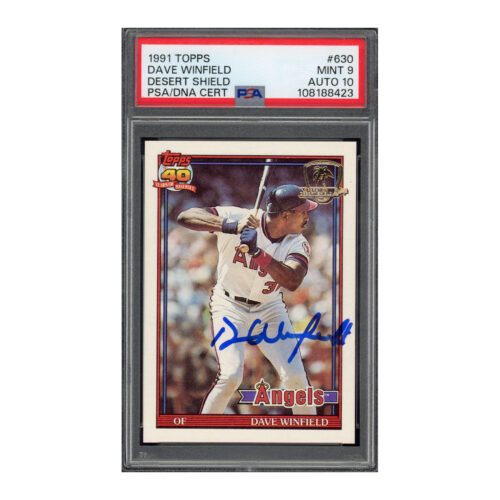 1991 Topps Desert Shield #630 Dave Winfield #630 PSA 9 Auto 10