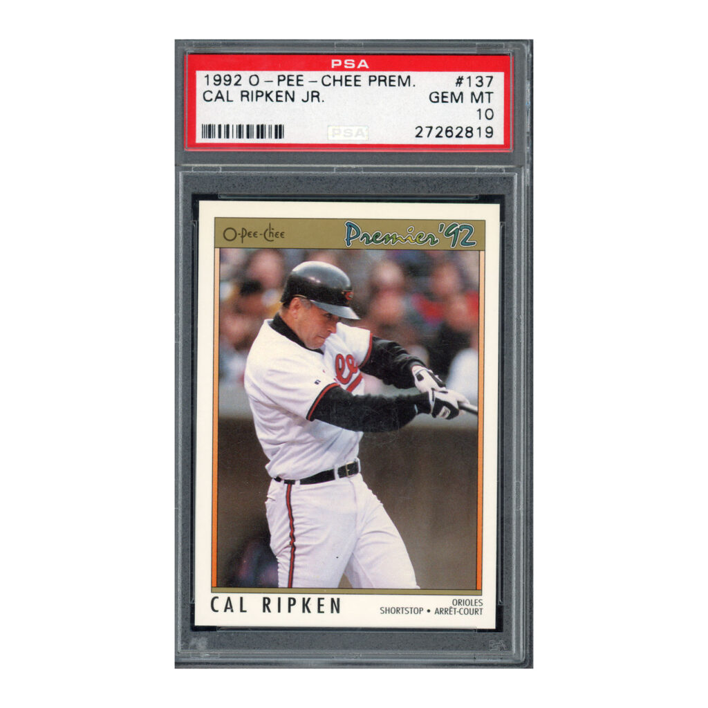 1992 OPC O-Pee-Chee Premium #137 Cal Ripken PSA 10