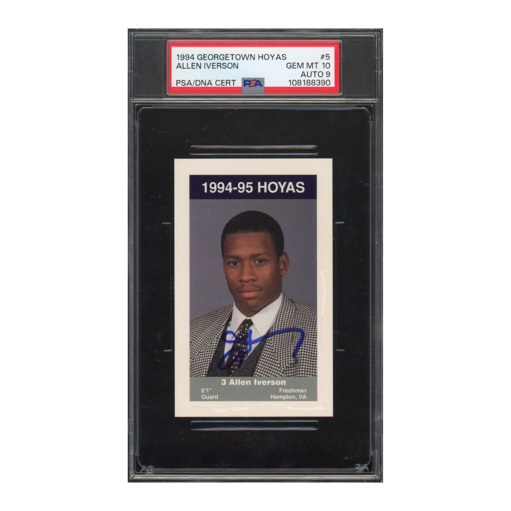 1994 Georgetown Hoyas #5 Allen Iverson PSA 10 Auto 9