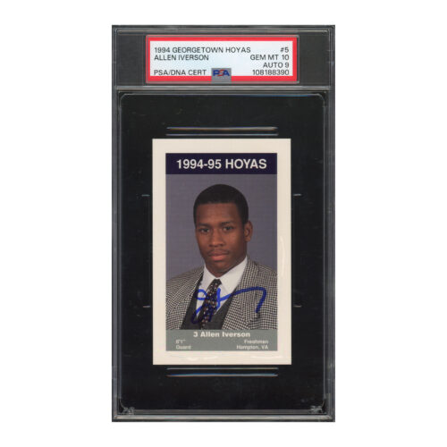 1994 Georgetown Hoyas #5 Allen Iverson PSA 10 Auto 9