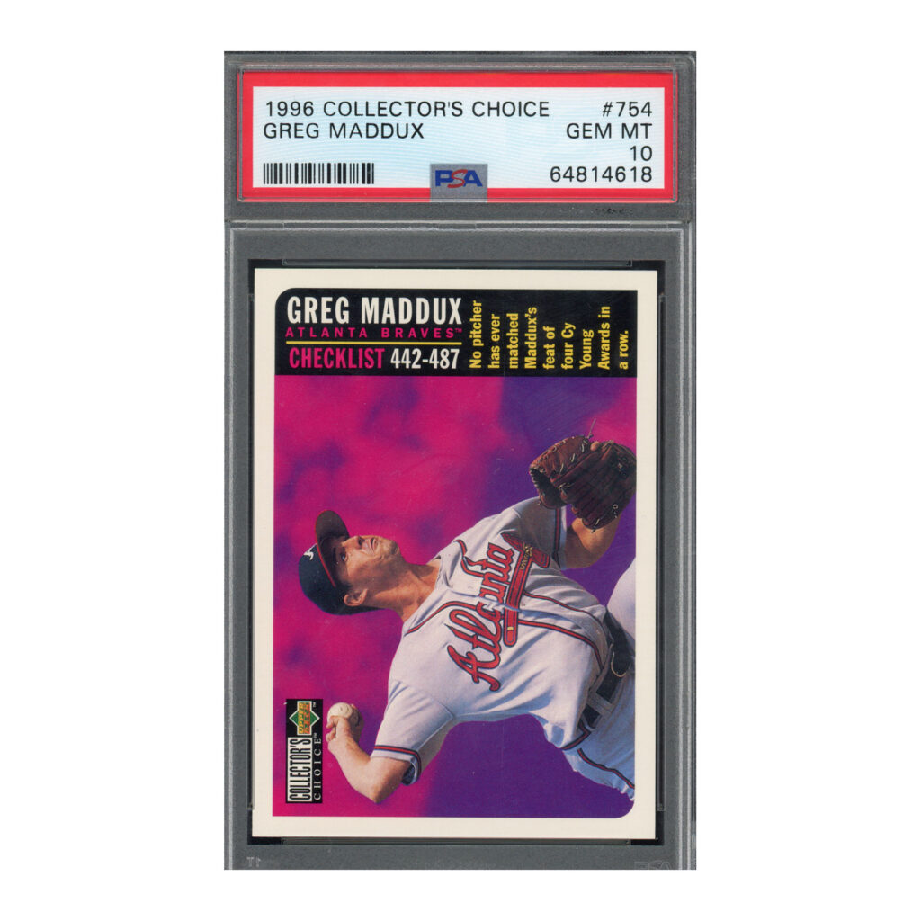 1996 Collector's Choice #754 Greg Maddux PSA 10