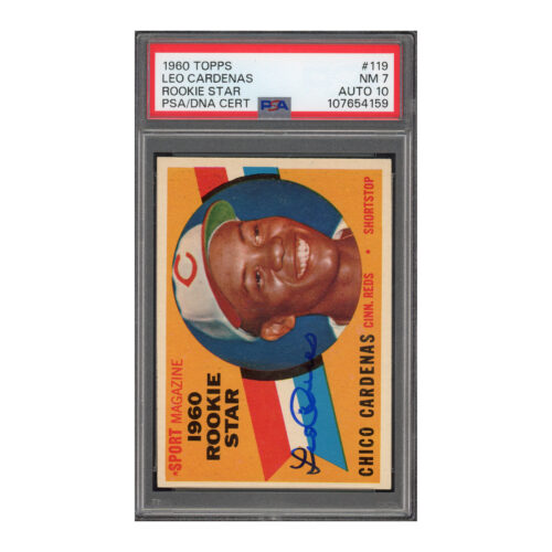 1960 Topps #119 Leo Chico Cardenas PSA 7 Auto 10