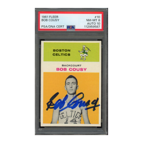 1961 Fleer #10 Bob Cousy PSA 8 Auto 10