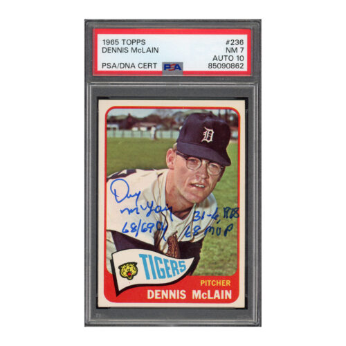 1965 Topps #236 Dennis Denny McLain PSA 7 Auto 10