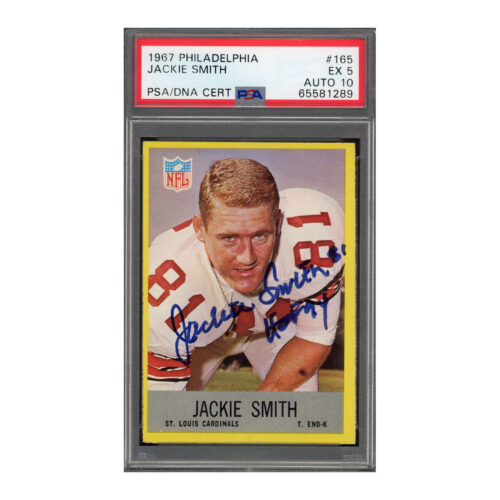1967 Philadelphia #165 Jackie Smith PSA 5 Auto 10