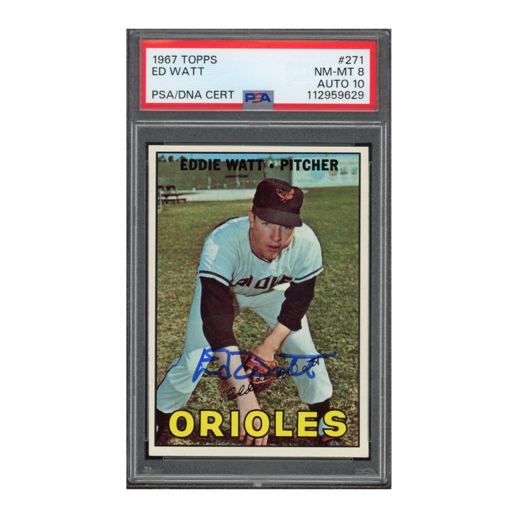 1967 Topps #271 Ed Watt PSA 8 Auto 10