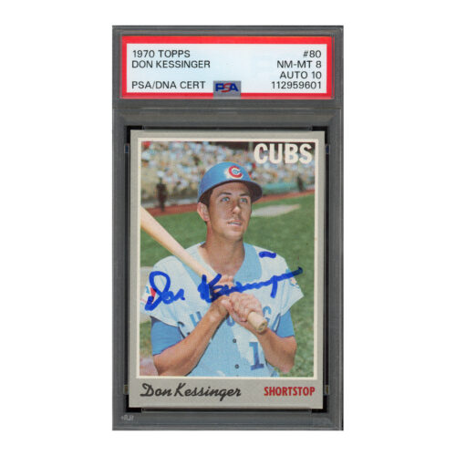 1970 Topps #80 Don Kessinger PSA 8 Auto 10