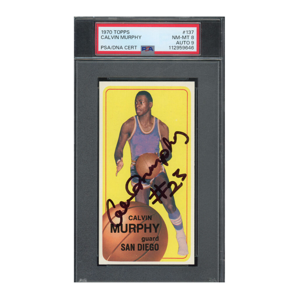 1970 Topps #137 Calvin Murphy PSA 8 Auto 9