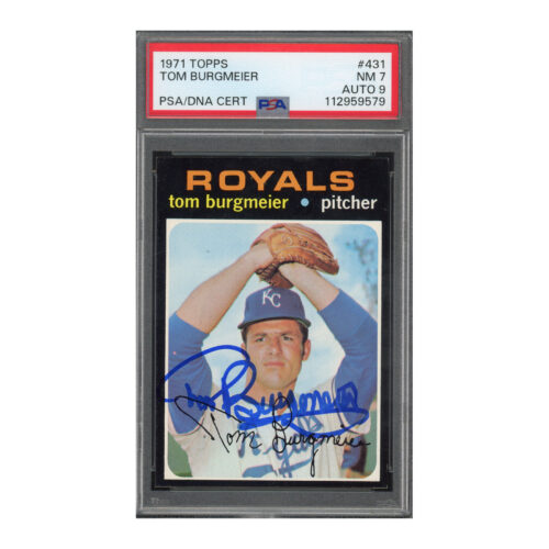 1971 Topps #431 Tom Burgmeier PSA 7 Auto 9